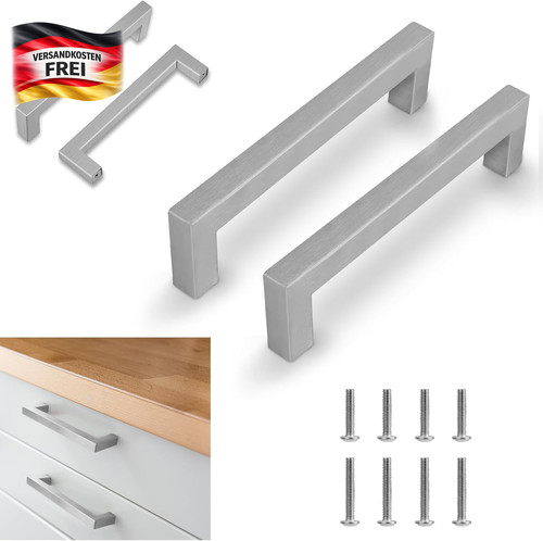 Möbelgriffe edelstahl 140mm - edelstahl,