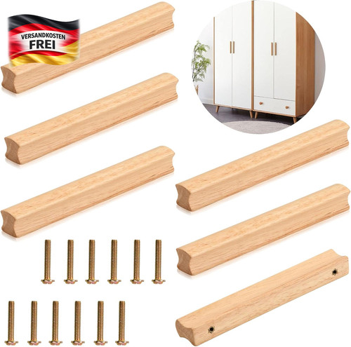 Holz möbelgriffe 6er - möbelgriffe, set